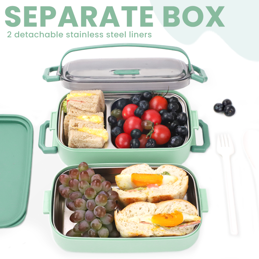 Lunch Box 304 Stainless Steel 1100ML,Bento Box Leak-Proof Dishwasher Microwave Safe