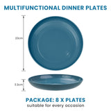 Bugucat Plates 8 PCS,Picnic Plates Lightweight Dishes Plates Sets,Plastic Plates Set Unbreakable and Reusable,Dessert Plates For Picnic Home,Dinner Plates Microwave and Dishwasher Safe