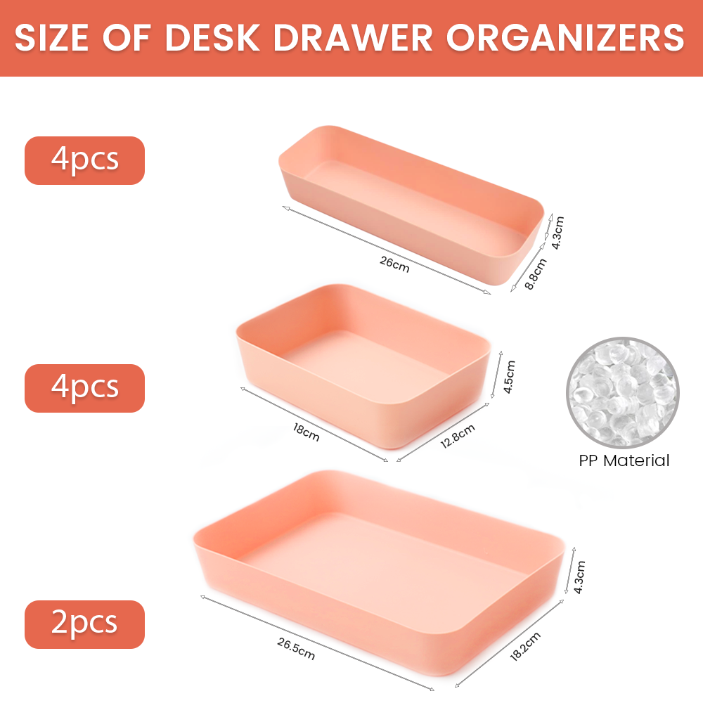 Desk Drawer Organizer 10 pcs, Drawer Organizer Practical Desk Organizer Drawers