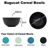 Bugucat Bowl Cereal Bowls Set de 8 760ML, Soup Bowl Postre Bowls Reutilizable, Cereal Bowl Plástico Inastillable para Niños Adultos, Ensaladera Bowl Set para Ramen Cereal Sopa