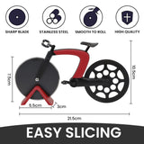 Bugucat Bicycle Pizza Cutter, Pizza Wheel Slicer Strong Solid Sharp,Pizza Knife Great Idea for Cyclists Pizza Lovers Pizza Accessories with Stainless Steel,Bike Non-Stick Cutting Wheels