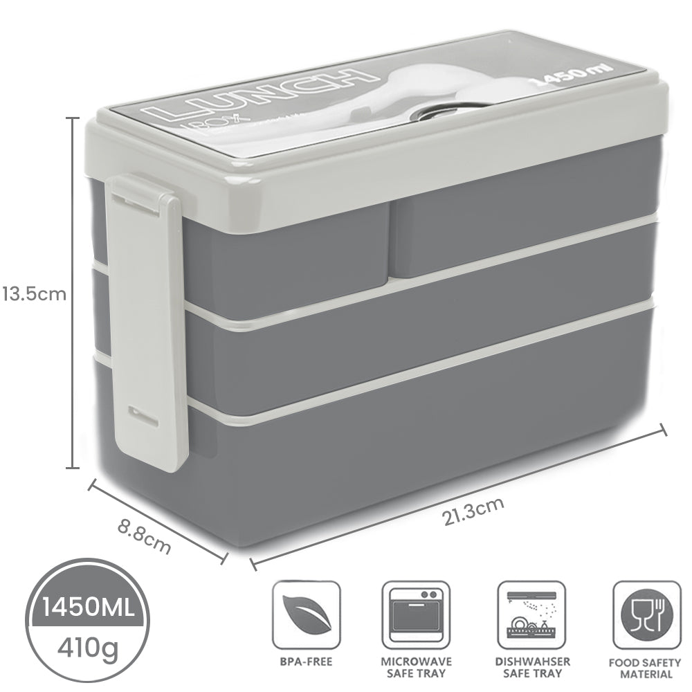 Lunch Box 1450ML, Bento Box Leak-Proof Dishwasher Microwave Safe BPA-Free