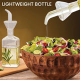 Bugucat Glas-Ölflaschen-Drizzler, Olivenöl-Essig-Flasche, bleifreie Glas-Ölflasche, Ölspender mit breiter Öffnung für einfaches Befüllen und Reinigen, Öl- und Essigflasche für Küche, Salat, Grillen