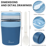 Bugucat Cereal Cup,Yogurt Cups Plastic Milk Jar With Lids and Spoon,Leak-Proof Breakfast Container Yoghurt Pot With Sauce Container,Yoghurt Container for Oatmeal Porridge Fruit Salad