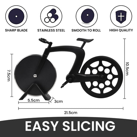 Bugucat Bicycle Pizza Cutter, Pizza Wheel Slicer Strong Solid Sharp,Pizza Knife Great Idea for Cyclists Pizza Lovers Pizza Accessories with Stainless Steel,Bike Non-Stick Cutting Wheels