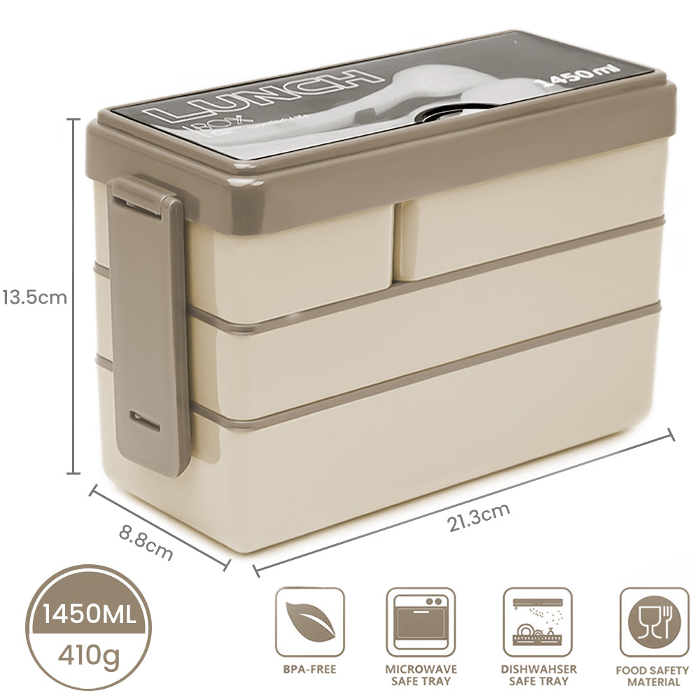 Lunch Box 1450ML, Bento Box Leak-Proof Dishwasher Microwave Safe BPA-Free