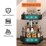 Bugucat 360° Rotating Spice Rack, 2 Tier Turntable Spice Rack Cupboard Organizer,Lazy Susan Spice Rack Organizer Turntable,Kitchen Spice Holder,Revolving Condiment Holder For Kitchen Pantry Bathroom