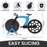 Bugucat Bicycle Pizza Cutter, Pizza Wheel Slicer Strong Solid Sharp,Pizza Knife Great Idea for Cyclists Pizza Lovers Pizza Accessories with Stainless Steel,Bike Non-Stick Cutting Wheels