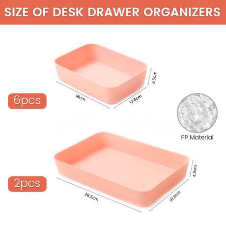 Desk Drawer Organizer 8 pcs, Drawer Organizer Practical Desk Organizer Drawers