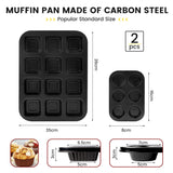 Muffin Trays 2 Pcs with Non-Stick Coating Yorkshire Pudding Tray