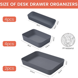 Desk Drawer Organizer 10 pcs, Drawer Organizer Practical Desk Organizer Drawers