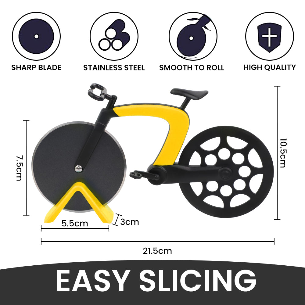 Bugucat Bicycle Pizza Cutter, Pizza Wheel Slicer Strong Solid Sharp,Pizza Knife Great Idea for Cyclists Pizza Lovers Pizza Accessories with Stainless Steel,Bike Non-Stick Cutting Wheels