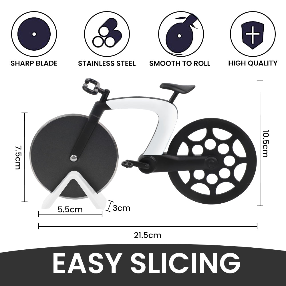 Bugucat Bicycle Pizza Cutter, Pizza Wheel Slicer Strong Solid Sharp,Pizza Knife Great Idea for Cyclists Pizza Lovers Pizza Accessories with Stainless Steel,Bike Non-Stick Cutting Wheels