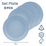 Bugucat Plates 8 PCS,Picnic Plates Lightweight Dishes Plates Sets,Plastic Plates Set Unbreakable and Reusable,Dessert Plates For Picnic Home,Dinner Plates Microwave and Dishwasher Safe