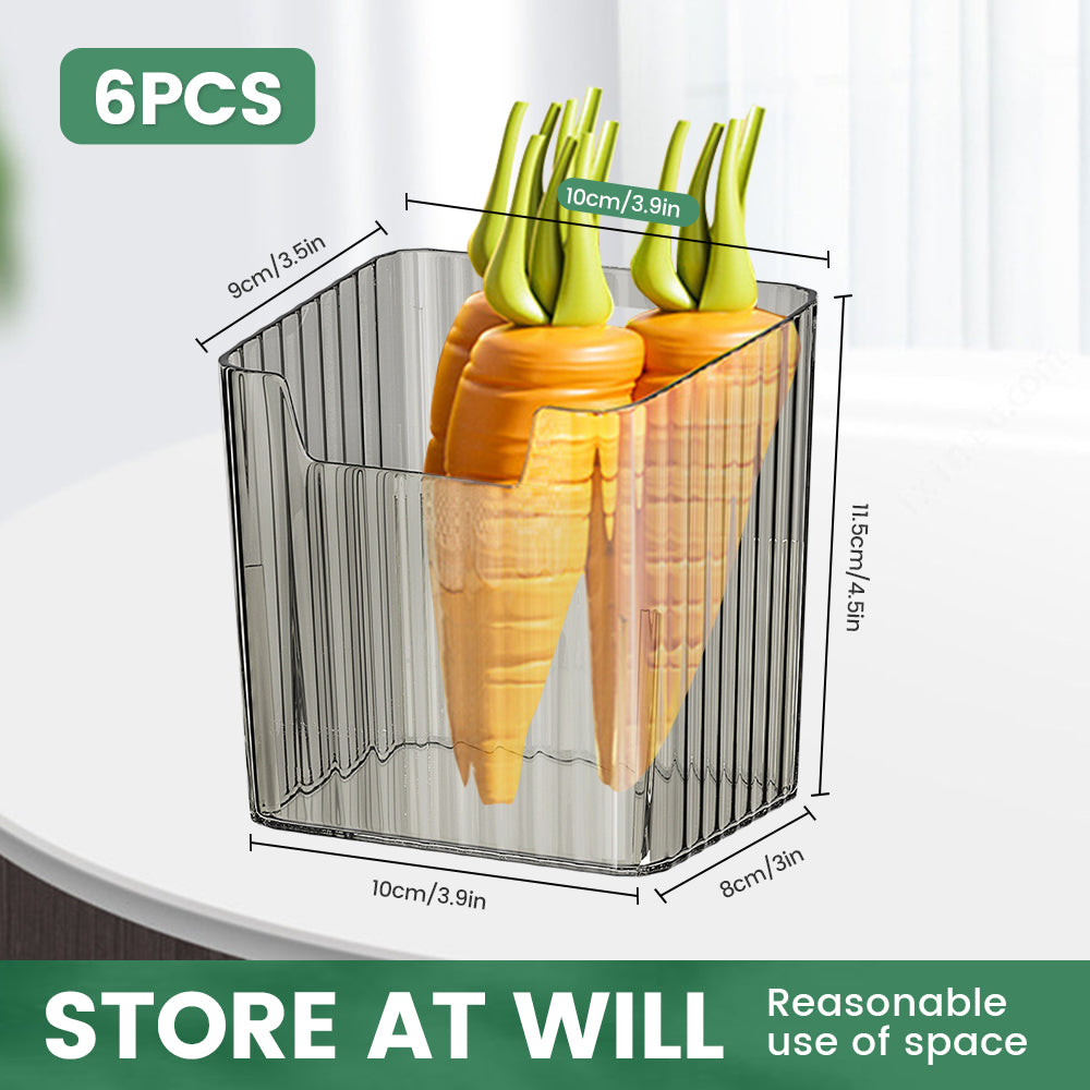 6-PCS REFRIGERATOR ORGANIZER BINS Pantry Freezer Cabinet Stackable Clear  Storage