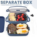 Lunch Box 304 Stainless Steel 1100ML,Bento Box Leak-Proof Dishwasher Microwave Safe