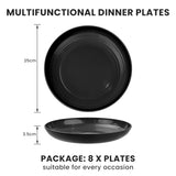 Bugucat Plates 8 PCS,Picnic Plates Lightweight Dishes Plates Sets,Plastic Plates Set Unbreakable and Reusable,Dessert Plates For Picnic Home,Dinner Plates Microwave and Dishwasher Safe