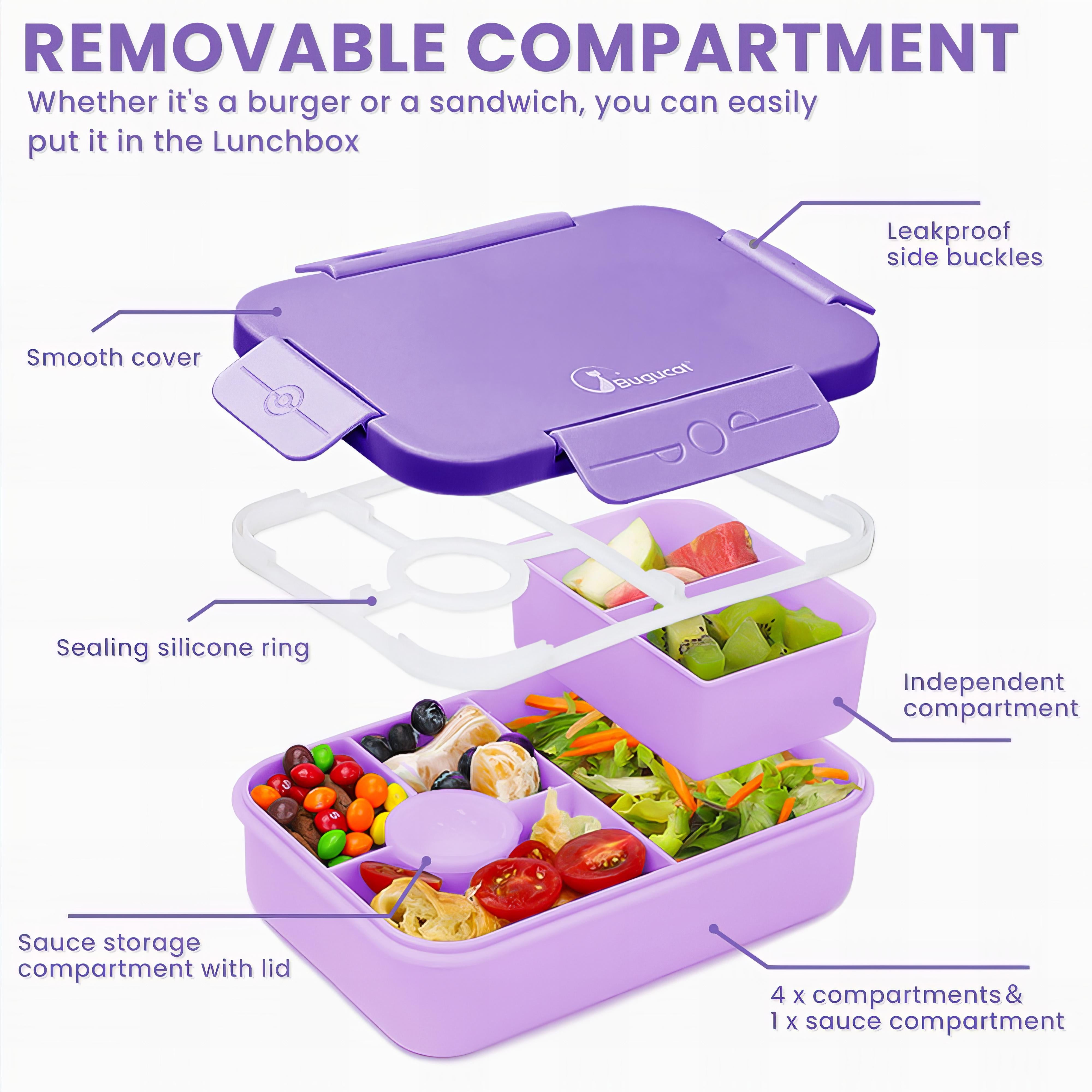 Boîte Bento Inox 3 Compartiments Hermétique - Idéale Pour Le Travail, L'école, Repas équilibré à Emporter