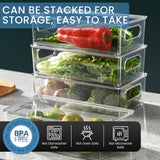 Bugucat Fridge Organisers 6 Packs, Fridge Storage Organiser Kitchen Clear Storage Organiser Stackable, Refrigerator Organiser Bins Storage Container Box for Freezer, Kitchen, Cabinets, Pantry