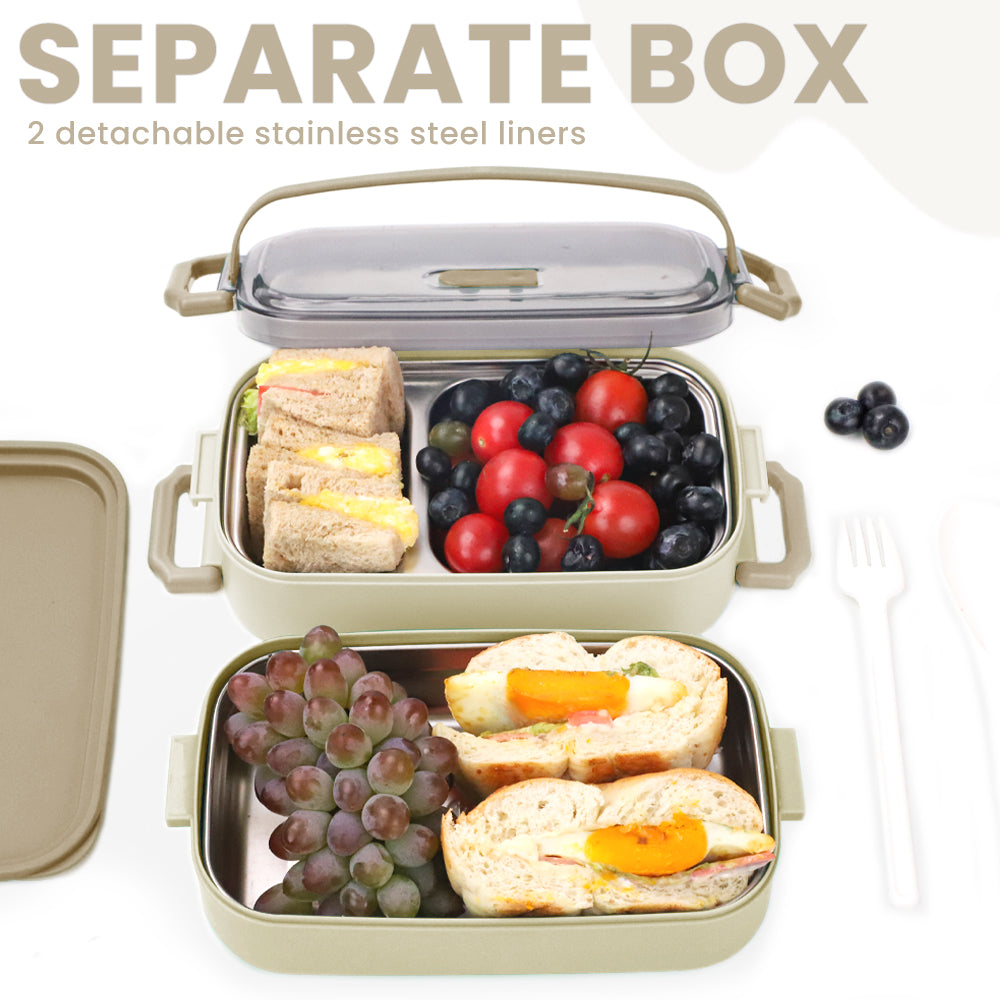 Lunch Box 304 Stainless Steel 1100ML,Bento Box Leak-Proof Dishwasher Microwave Safe