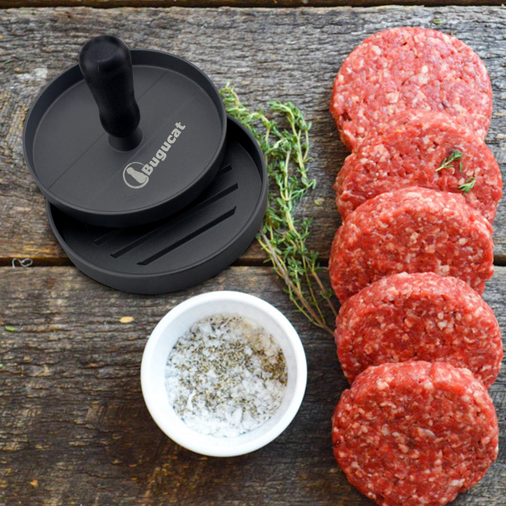 Bugucat Burger Press 50 Set di Cartine Patty - Hamburger Antiaderente Stampo Patty Maker con Fogli di Carta Cerata Carne Manzo Maiale Agnello Formaggio Halal Noci Veg Veggie Burger Maker per Barbecue Barbecue Grill