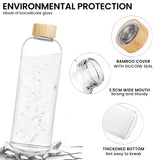 Glass Water Bottle 1000ML, Glass Drinking Bottle with Protective Sleeves Leak-Proof Lid