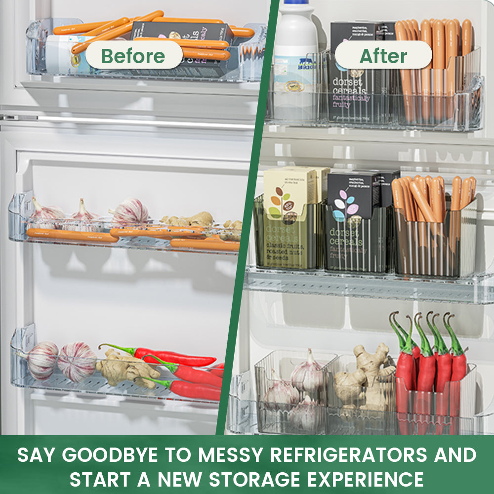 6 Pack Refrigerator Organizer Bins Set - Fridge & Pantry Clear Stackable  Storage