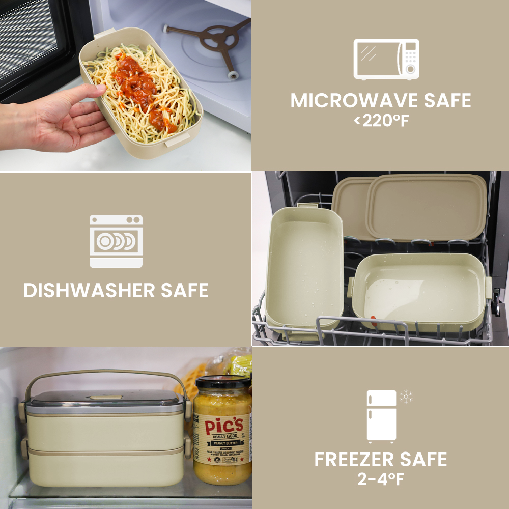 Lunch Box 1600ML, Bento Box Leak-Proof Dishwasher Microwave Safe BPA-Free