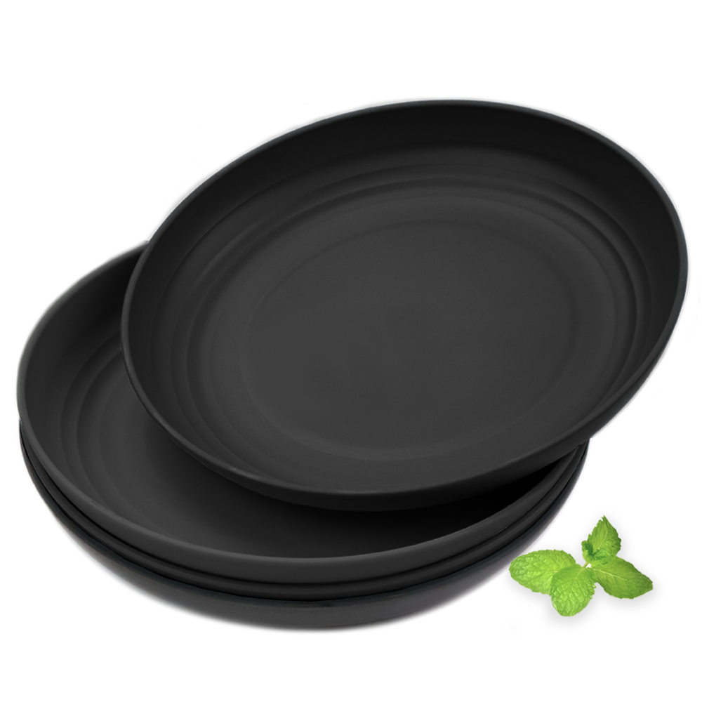 Bugucat Plastic Plates Set Plastic Plates Made of Polypropylene, Camping Crockery Microwave and Dishwasher Safe, Lightweight Dinner Plates Reusable, Salad Plates for Salad Pizza, BPA-Free