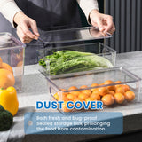 Bugucat Fridge Organisers 6 Packs, Fridge Storage Organiser Kitchen Clear Storage Organiser Stackable, Refrigerator Organiser Bins Storage Container Box for Freezer, Kitchen, Cabinets, Pantry