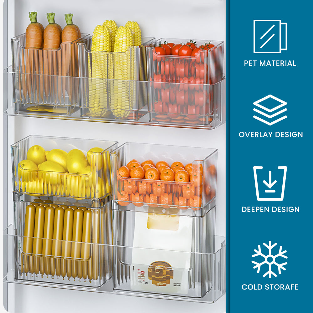 Bugucat Fridge Organisers, Fridge Storage Organiser Kitchen Clear Storage Organiser