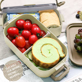 Bugucat Lunch Box 1600ML, 2 in 1 Bento Box Leak-Proof Lunch Containers with Compartments Cutlery, Lunch Containers for Adult Kids, Dishwasher and Microwave Safe Food Storage Container