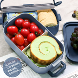 Bugucat Lunch Box 1600ML, 2 in 1 Bento Box Leak-Proof Lunch Containers with Compartments Cutlery, Lunch Containers for Adult Kids, Dishwasher and Microwave Safe Food Storage Container