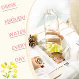 Glass Water Bottle 1000ML, Glass Drinking Bottle with Protective Sleeves Leak-Proof Lid