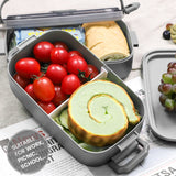 Bugucat Lunch Box 1600ML, 2 in 1 Bento Box Leak-Proof Lunch Containers with Compartments Cutlery, Lunch Containers for Adult Kids, Dishwasher and Microwave Safe Food Storage Container