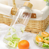 Glass Water Bottle 1000ML, Glass Drinking Bottle with Protective Sleeves Leak-Proof Lid