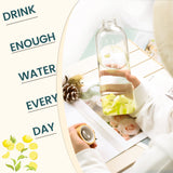 Glass Water Bottle 1000ML, Glass Drinking Bottle with Protective Sleeves Leak-Proof Lid