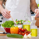 Bugucat Glass Oil Bottle Drizzler, Olive Oil Vinegar Bottle,Lead-Free Glass Oil Bottle,Oil Dispenser Wide Opening for Easy Fill & Cleaning,Oil and Vinegar Bottle for Kitchen,Salad,BBQ