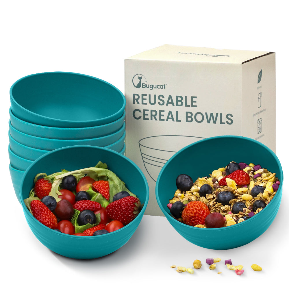 Bugucat Cereal Bowls 8 pcs 760ML,Soup Bowls Reusable Dessert Bowls,Unbreakable and Lightweight Salad Bowls for Cereal Soup Pasta Snack Ice Cream and Salad Breakfast Bowls Dishwasher and Microwave Safe