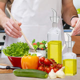 Bugucat Glass Oil Bottle Drizzler, Olive Oil Vinegar Bottle,Lead-Free Glass Oil Bottle,Oil Dispenser Wide Opening for Easy Fill & Cleaning,Oil and Vinegar Bottle for Kitchen,Salad,BBQ