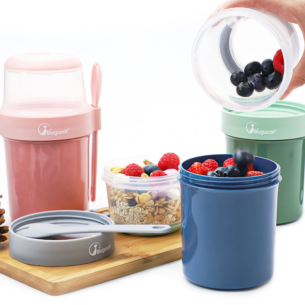 Cereal Cup,Yogurt Cups Milk Jar, Leak-Proof Breakfast Container Yoghurt Pot