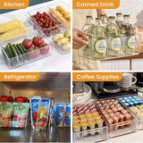 Bugucat Fridge Organisers 6 Packs, Fridge Storage Organiser Kitchen Clear Storage Organiser Stackable, Refrigerator Organiser Bins Storage Container Box for Freezer, Kitchen, Cabinets, Pantry