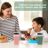 Bugucat Cereal Cup 760ml+230ml, Yogurt Cups Plastic Milk Jar With Lids and Spoon,Leak-Proof Breakfast Container Yoghurt Pot With Sauce Container,Yoghurt Container for Oatmeal Porridge Fruit Salad