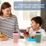 Bugucat Cereal Cup 760ml+230ml, Yogurt Cups Plastic Milk Jar With Lids and Spoon,Leak-Proof Breakfast Container Yoghurt Pot With Sauce Container,Yoghurt Container for Oatmeal Porridge Fruit Salad
