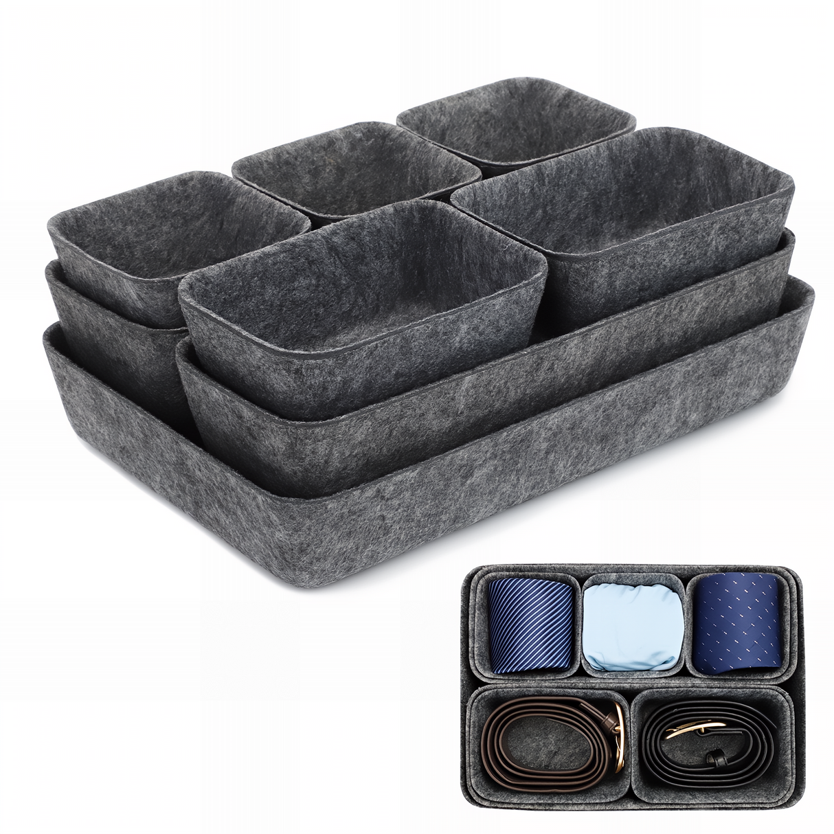 Bugucat Felt Drawer Organiser Stackable Desk Organiser Storage Boxes Organiser Kitchen