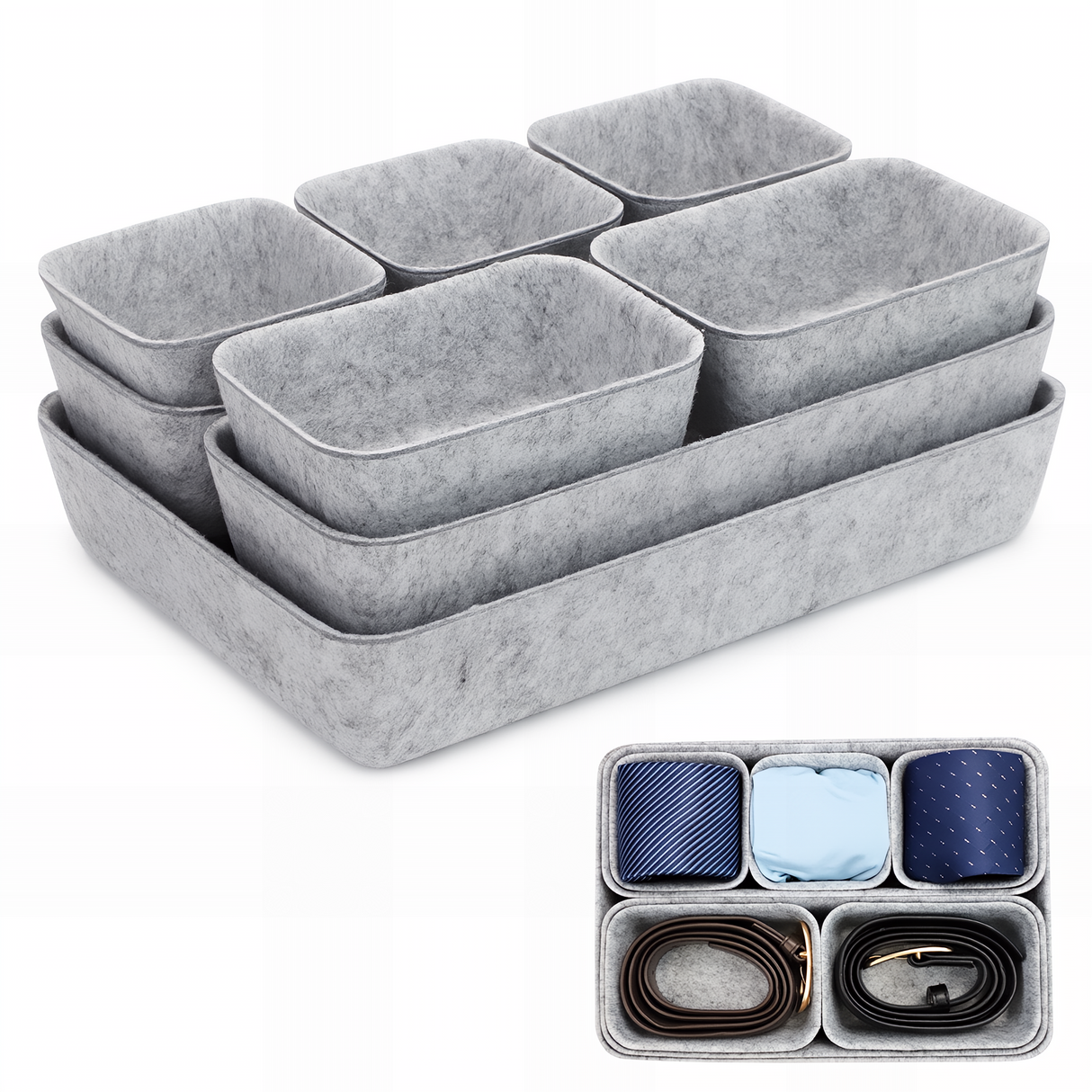 Bugucat Felt Drawer Organiser Stackable Desk Organiser Storage Boxes Organiser Kitchen