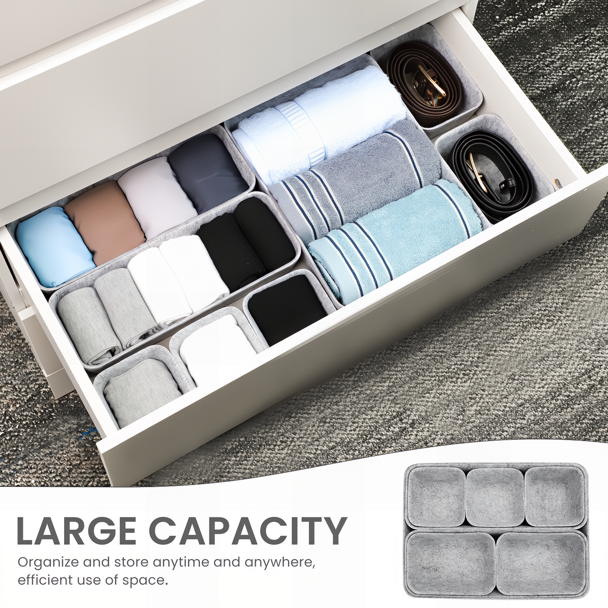 Bugucat Felt Drawer Organiser Stackable Desk Organiser Storage Boxes Organiser Kitchen