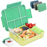 Lunch Box 1330ML,  Bento Box for Children with 5 Compartments Cutlery Set, Leak-Proof