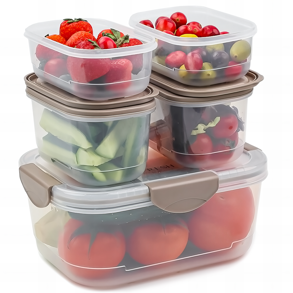 Storage Jar with Lid 2400ml, Food Storage Container with 4 Stackable Containers (2 x 600ml + 2 x 400ml)