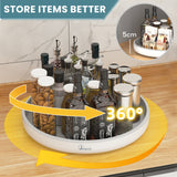 Bugucat 2 Stück Drehteller 25 CM,360° Gewürzregal Kunststoff Drehteller Organizer,Drehbar Gewürzregalfür Kühlschrank Küche Bad,Küchenregal Gewürzhalter Drehbarer für Gewürze Öl Zutaten Gläser Kochen